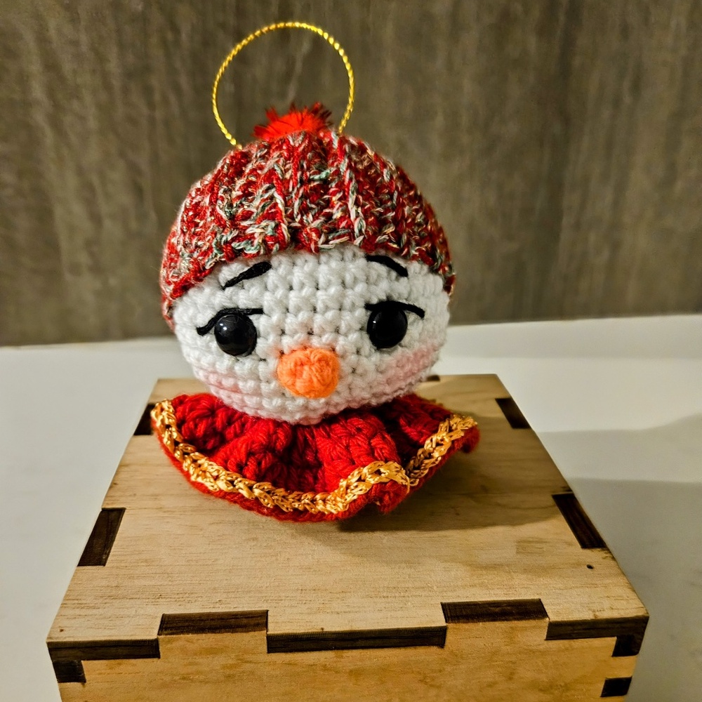 Crochet Snowman Ornament